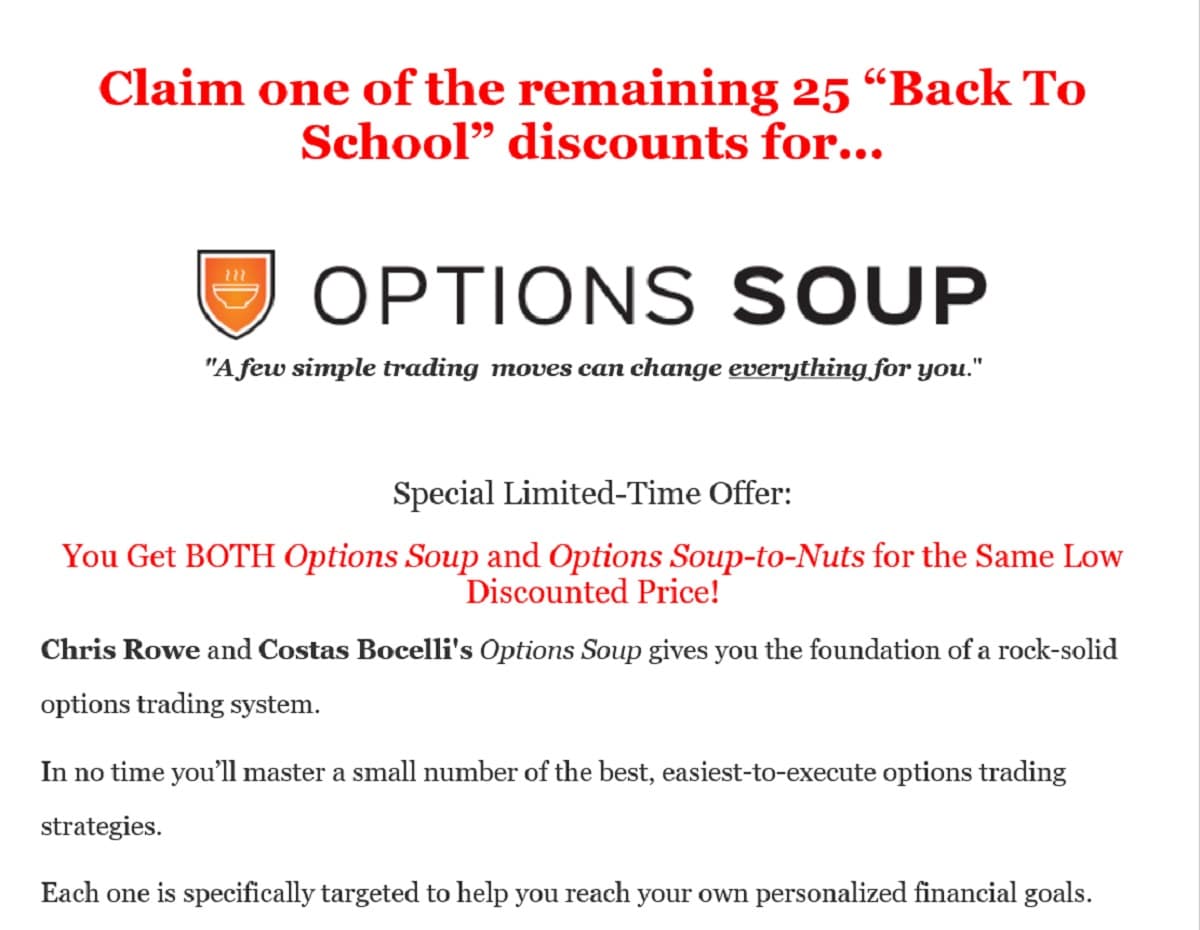Chris Rowe and Costas Bocelli's Options Soup Review