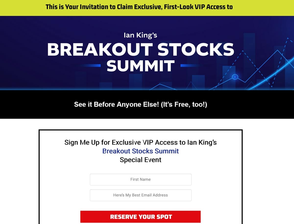 Ian King’s Breakout Stocks Summit