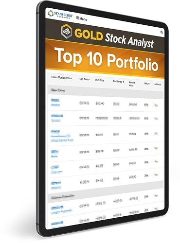 The Gold Stock Analyst Top 10 Portfolio