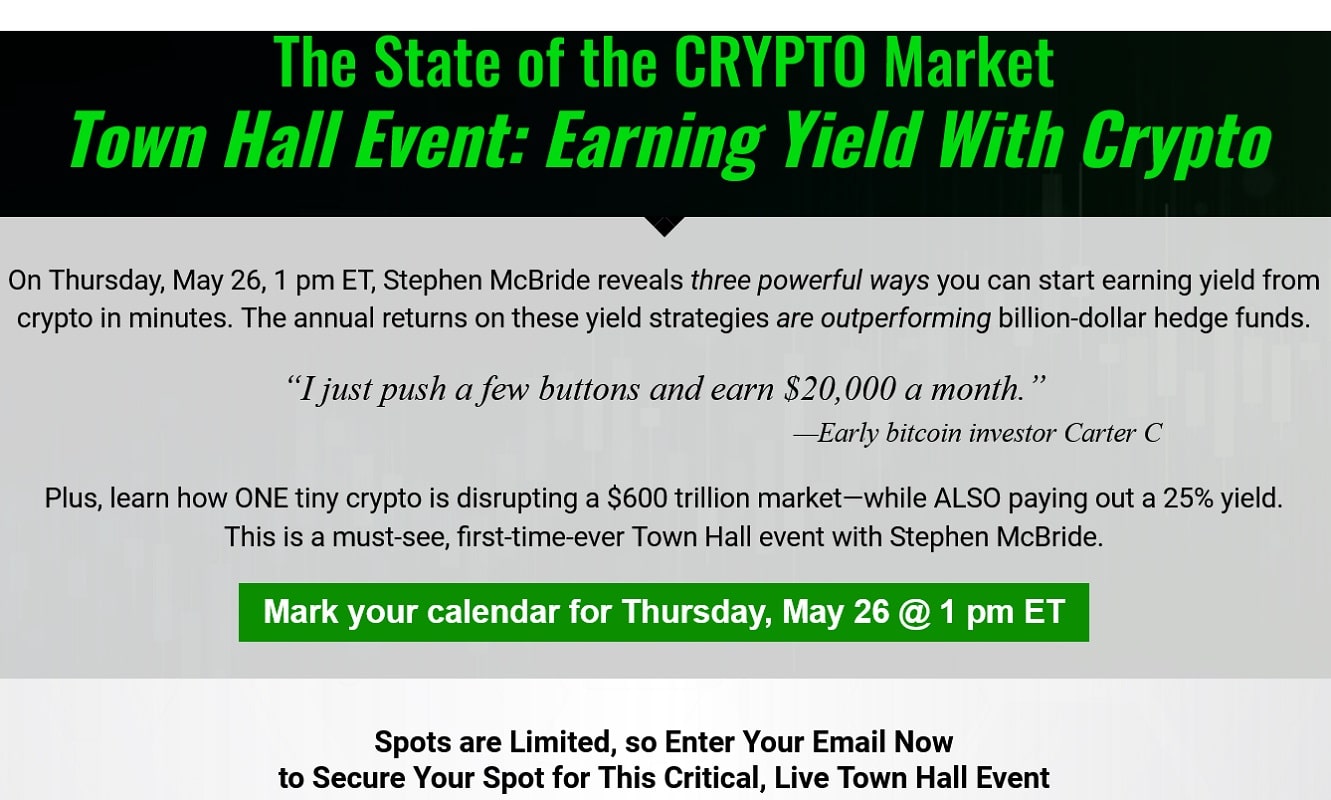 Stephen McBride The State of the CRYPTO Market: Earning Yield With Crypto