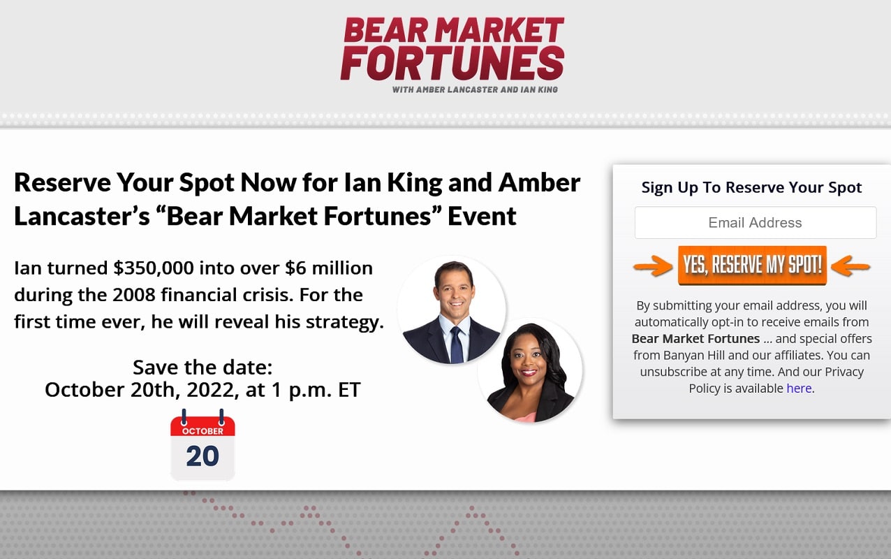 Ian King’s Bear Market Fortunes Event