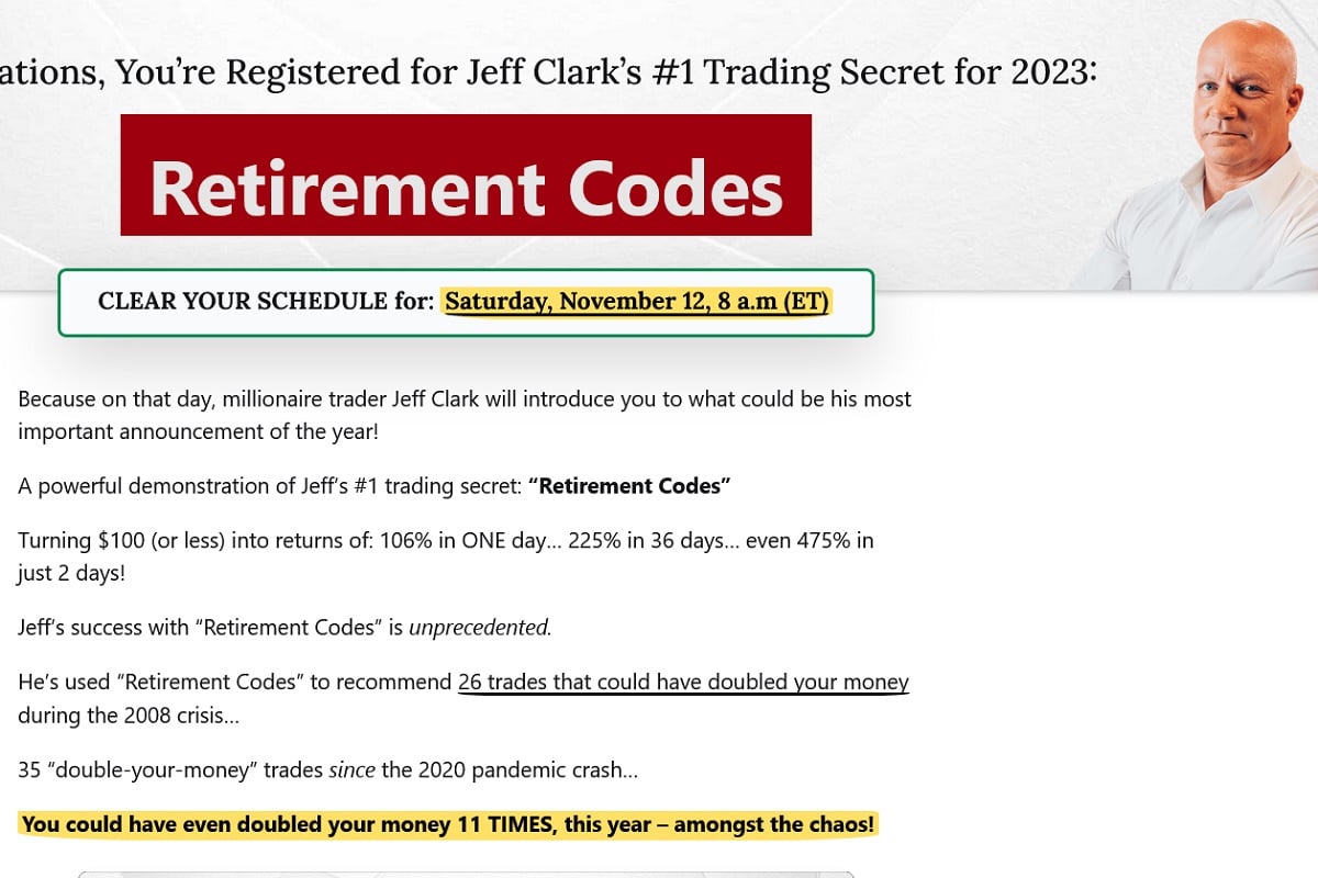 Jeff Clark Retirement Codes
