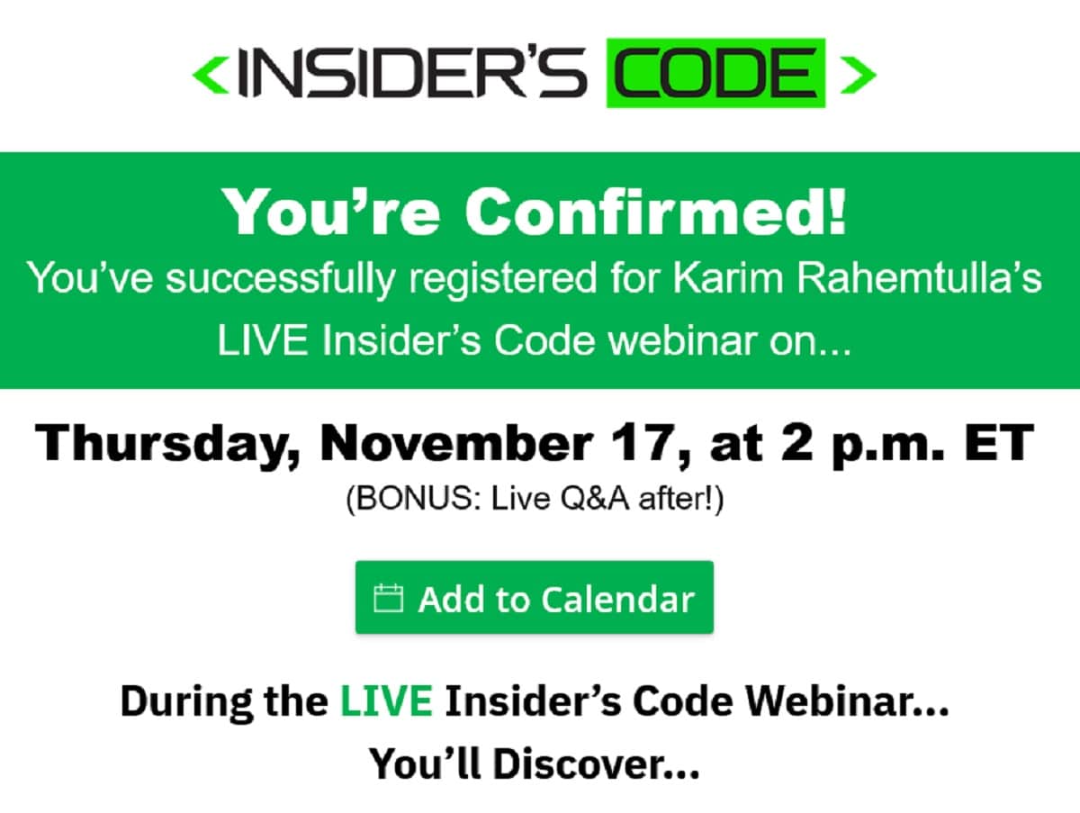 Karim Rahemtulla Insider's Code