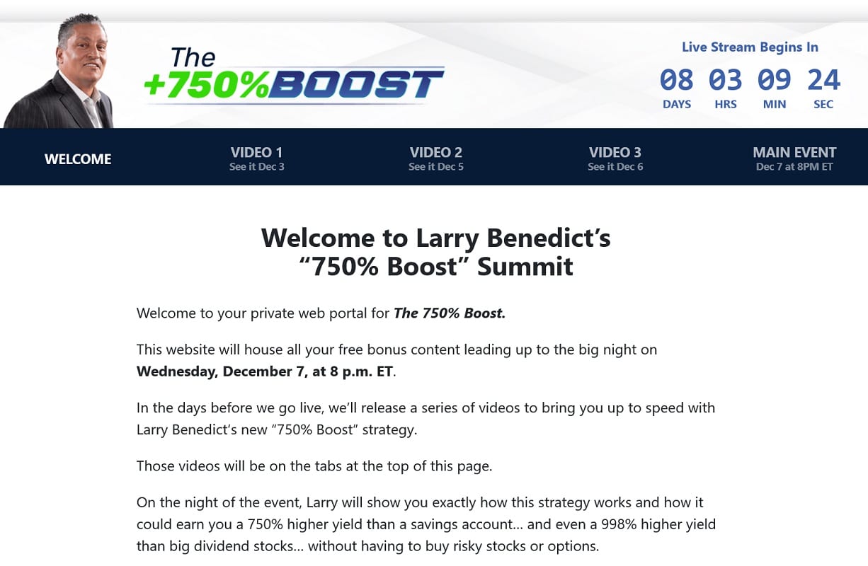 The 750% Boost Summit - Is Larry Benedict's Event Legit?