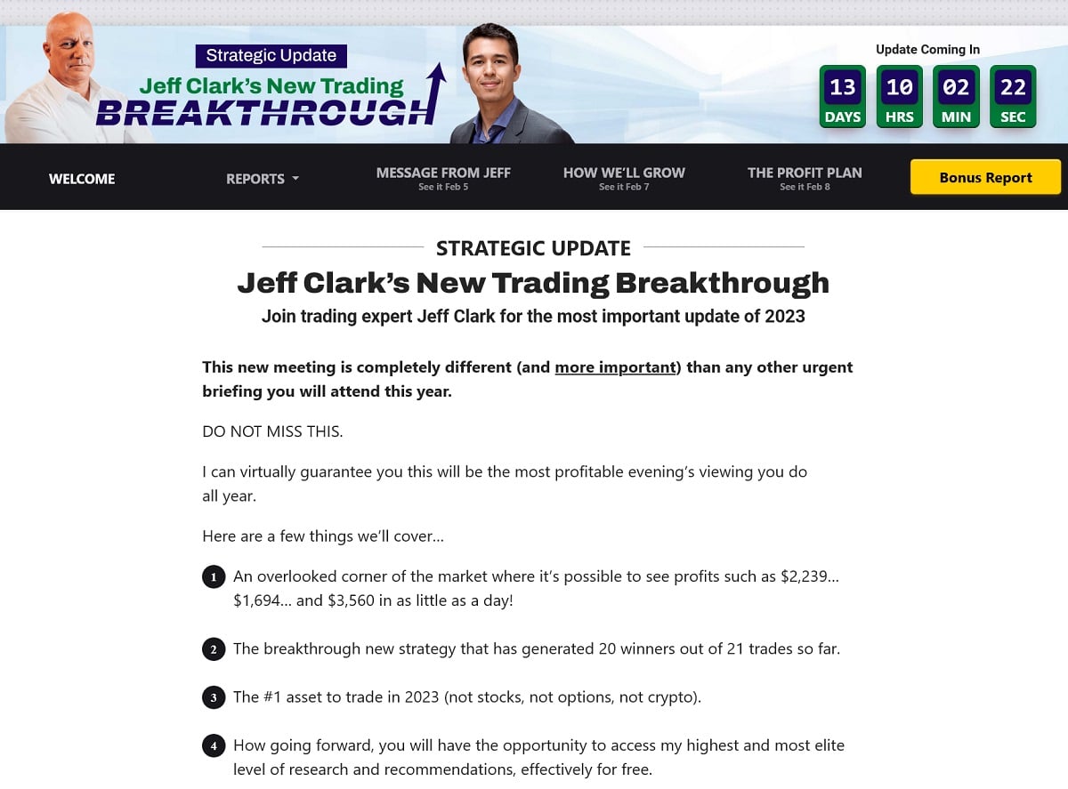 Jeff Clark New Trading Breakthrough