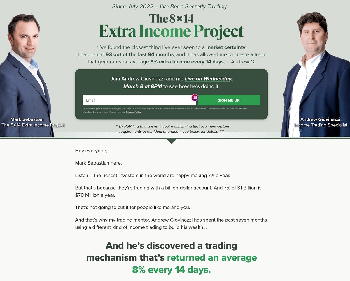 What Is Mark Sebastian and Andrew Giovinazzi The 8x14 Extra Income Project?