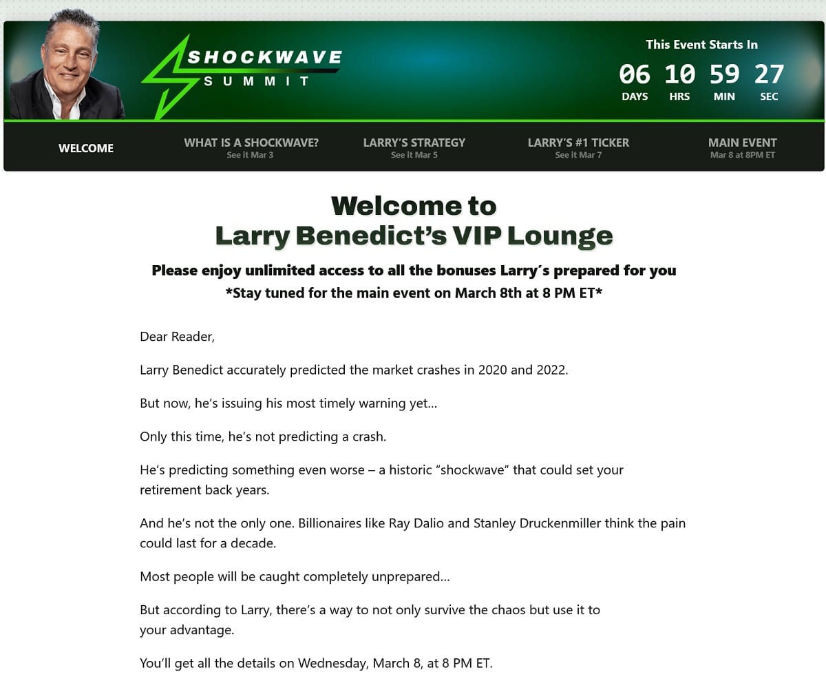 Larry Benedict Shockwave Summit