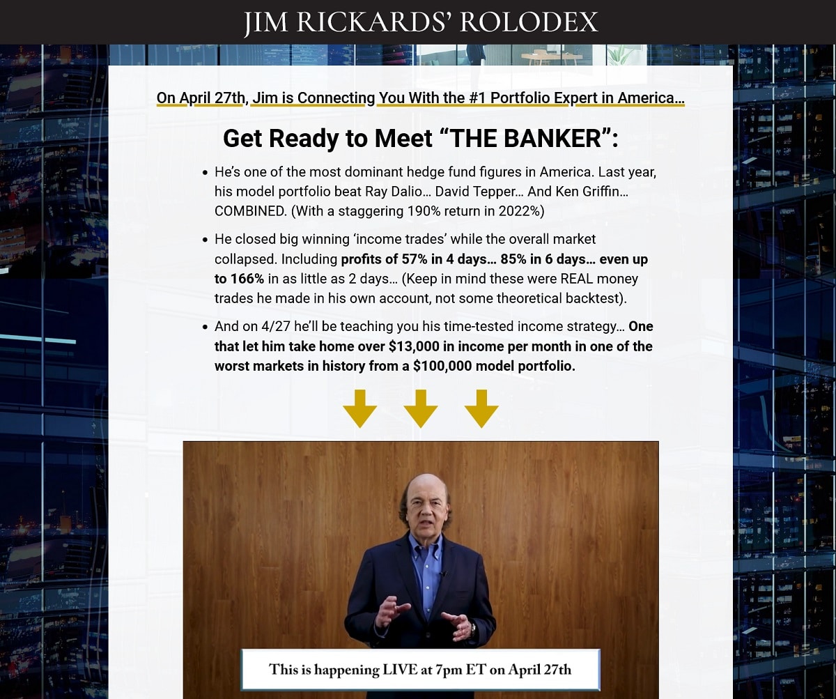 Jim Rickards Rolodex Event