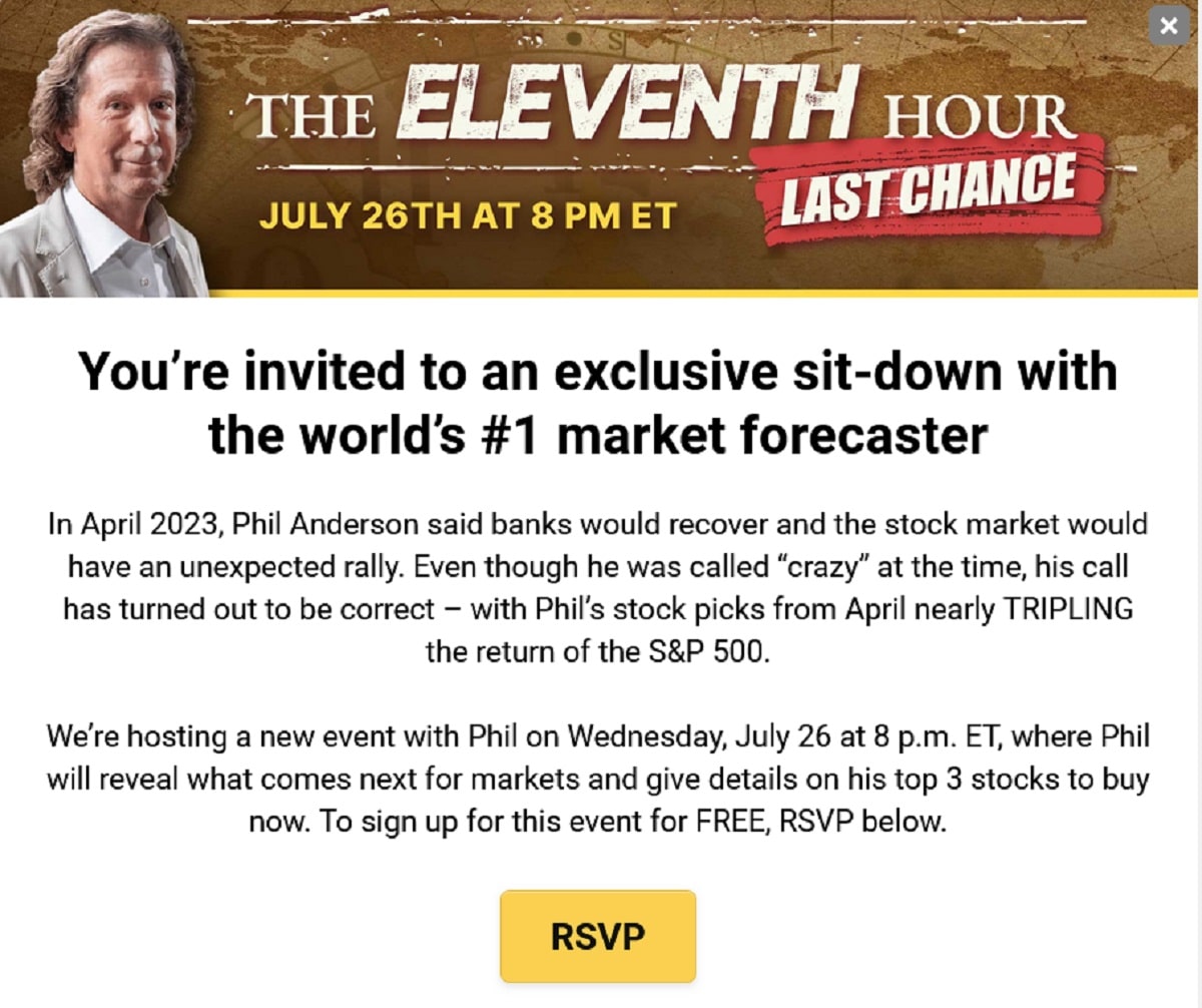 The Eleventh Hour: Last Chance event with Phil Anderson