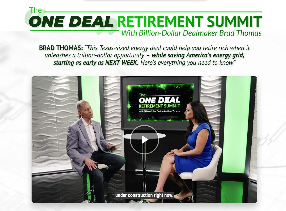 Brad Thomas One Deal Retirement Summit: The Fortress Portfolio Trillion-Dollar Energy Breakthrough