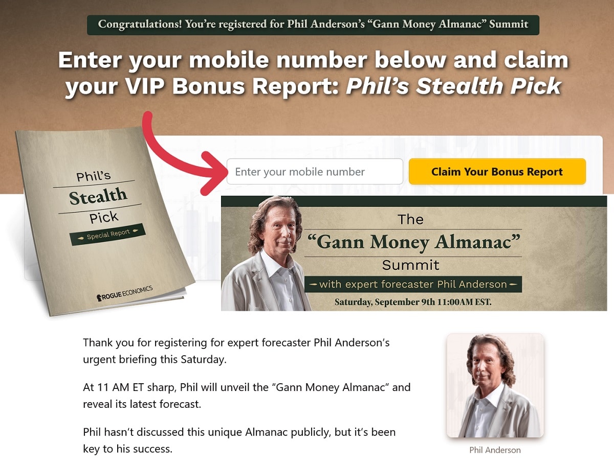 Phil Anderson Gann Money Almanac Summit