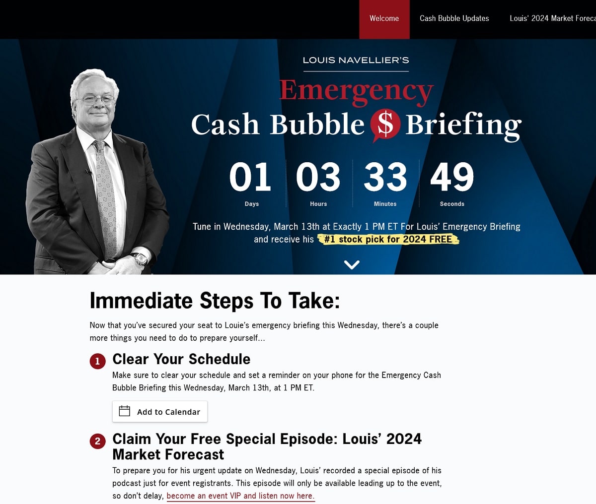 Louis Navellier’s Emergency Cash Bubble Briefing