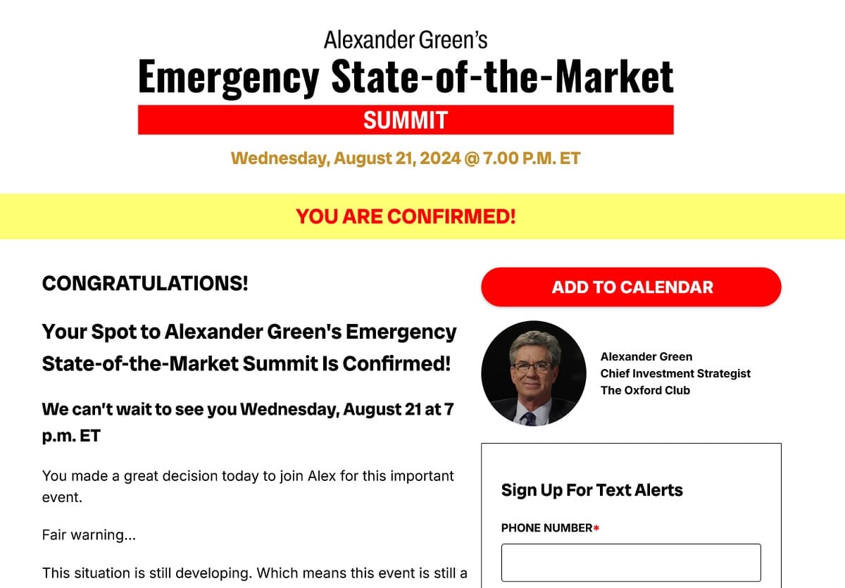 Alex Green Emergency State-of-the-Market Summit